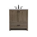 Elegant Decor 30 Inch Single Bathroom Vanity In Weathered Oak VF2830WO